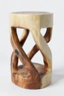 FaHome Beistelltisch Runder Holzhocker Massives Suarholz Bild 2
