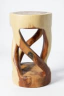 FaHome Beistelltisch Runder Holzhocker Massives Suarholz Bild 3