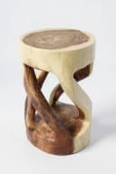 FaHome Beistelltisch Runder Holzhocker Massives Suarholz Bild 5