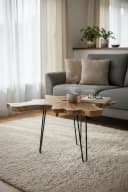 FaHome Beistelltisch Holz Baumquerschnitt-Tischplatte Bild 1