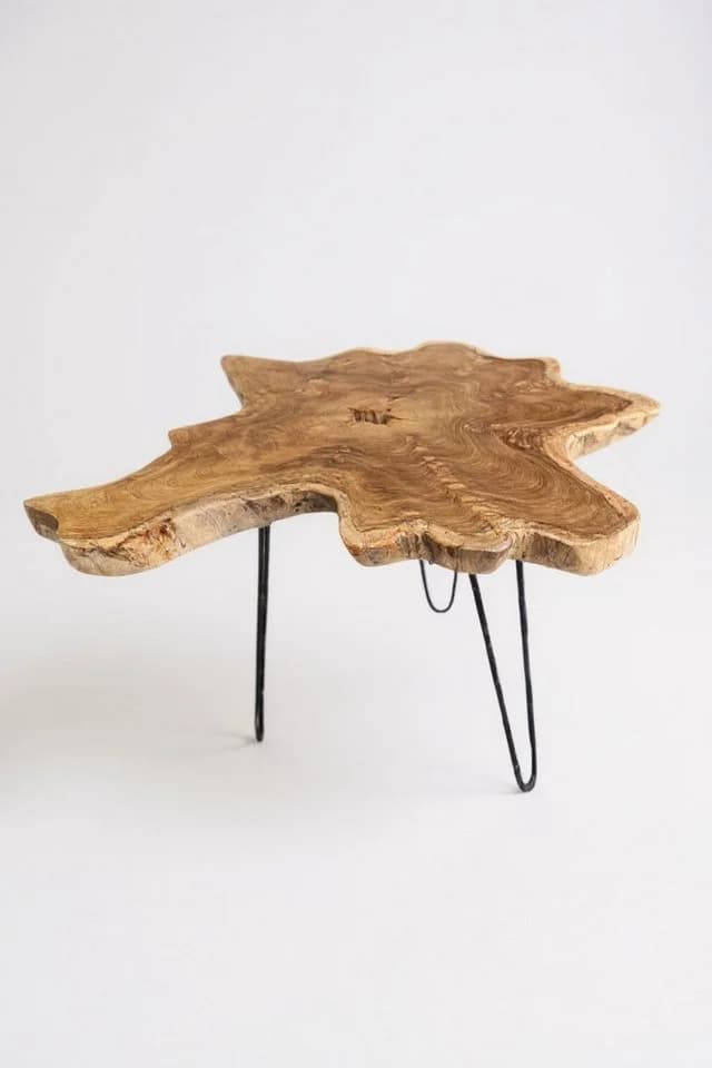 FaHome Beistelltisch Holz Baumquerschnitt-Tischplatte - Bild 2