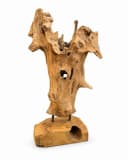 FaHome Skulptur Teakholz Handgefertigt Natürliche Maserung Braun Bild 3