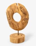 FaHome Skulptur Teakholz Ringform Wurzelholz natürliche Maserung Bild 3