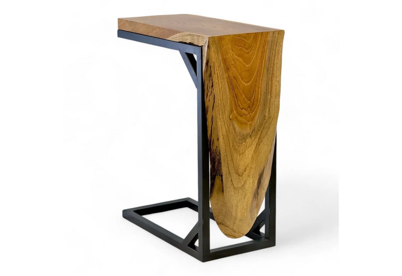 FaHome Multifunktionaler Couchtisch Teakholz Schwarz - Bild 2