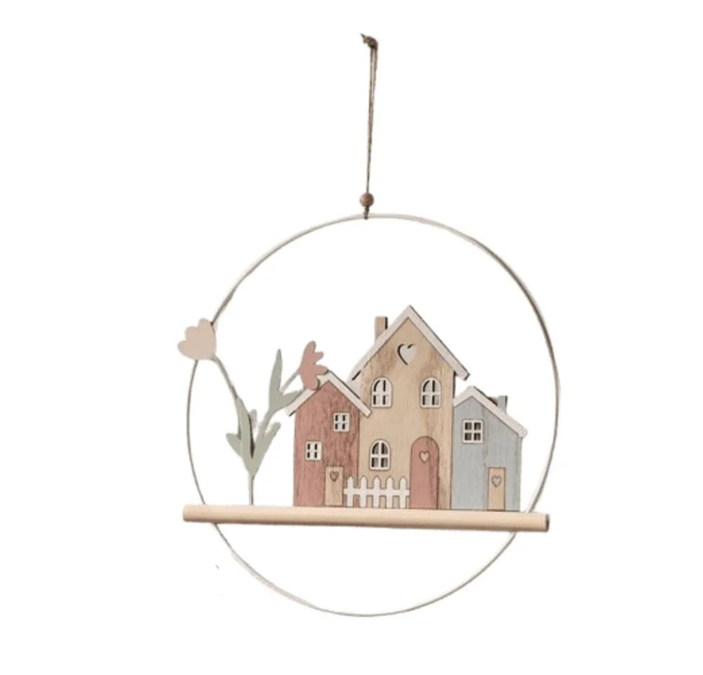 Home-trends24.de Dekohänger Haus Ring Metall Wand Fenster - Bild 2