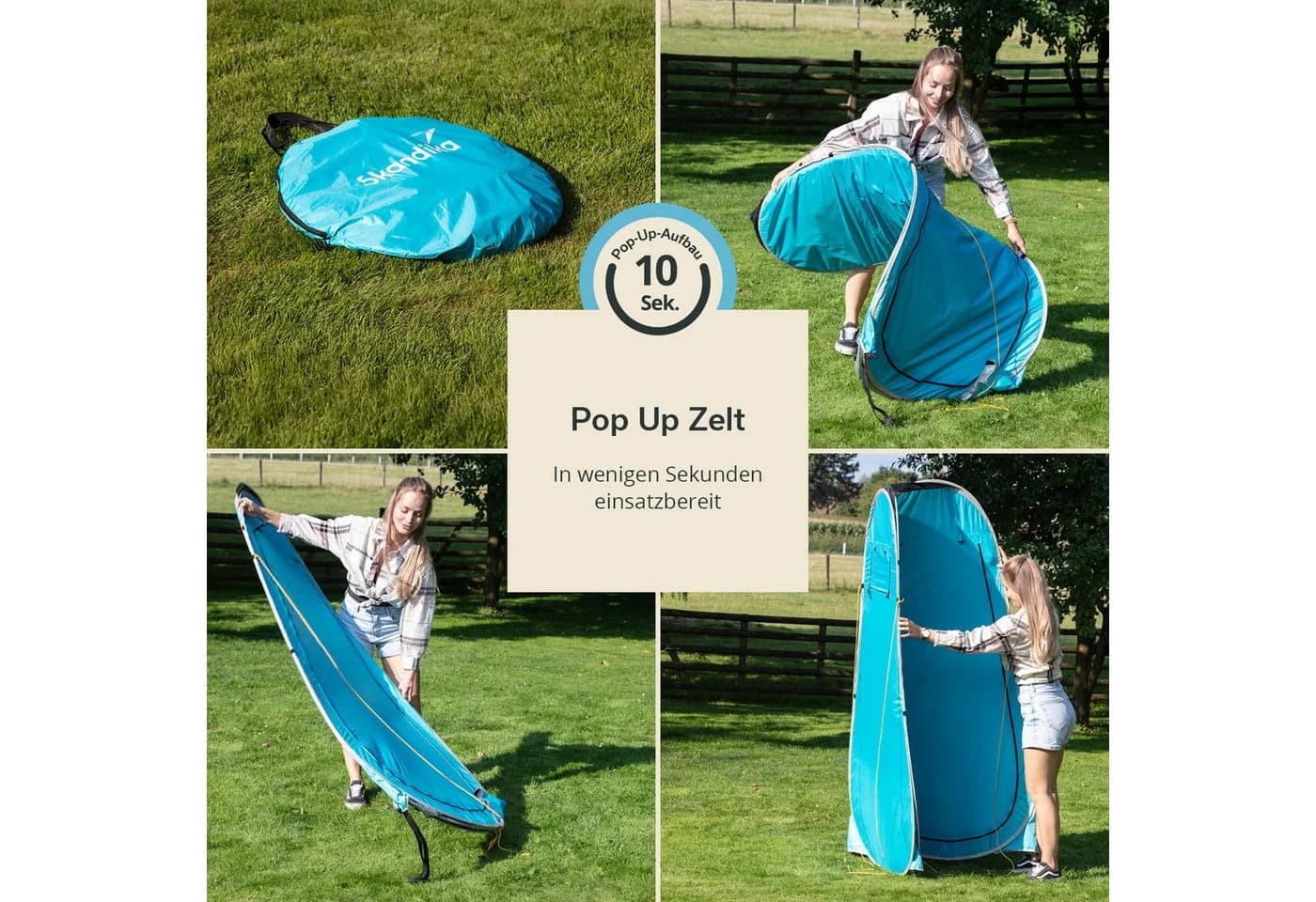 Skandika Duschzelt Pop Up 1 Person Silberbeschichtet