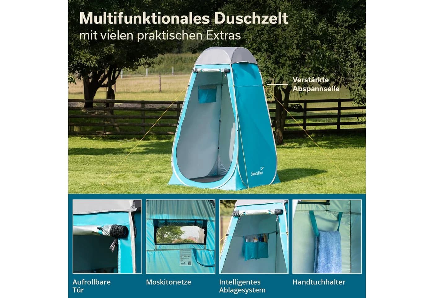 Skandika Duschzelt Pop Up 1 Person Silberbeschichtet - Bild 5