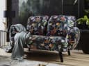 ATLANTIC HOME COLLECTION 2-Sitzer Ben Samtstoff Bunt Lila Bild 1