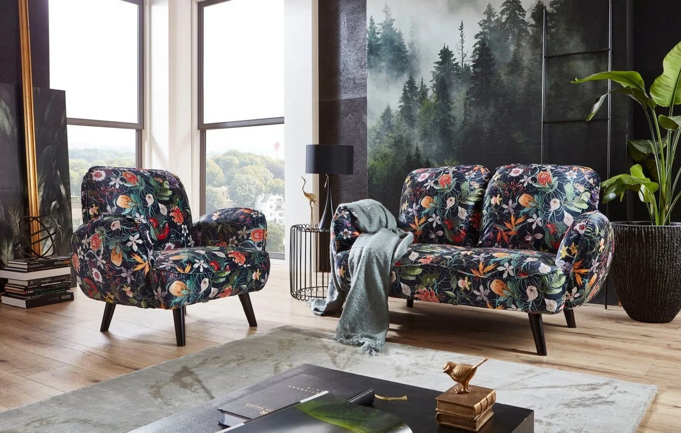 ATLANTIC HOME COLLECTION 2-Sitzer Ben Samtstoff Bunt Lila - Bild 3