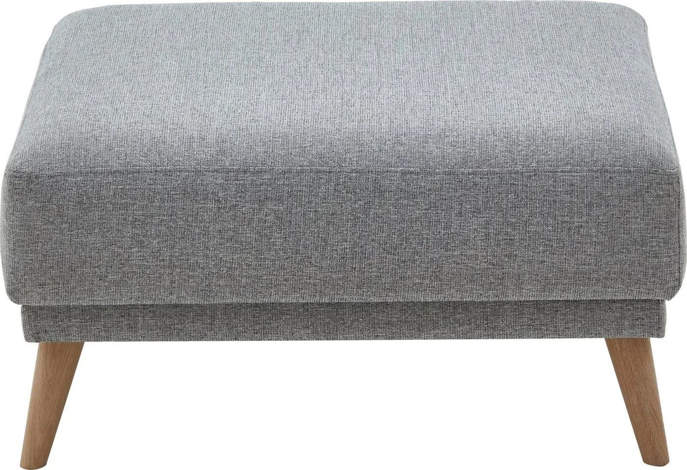 ATLANTIC HOME COLLECTION Hocker Elvis Schwarz-Weiß Strukturstoff Massivholz