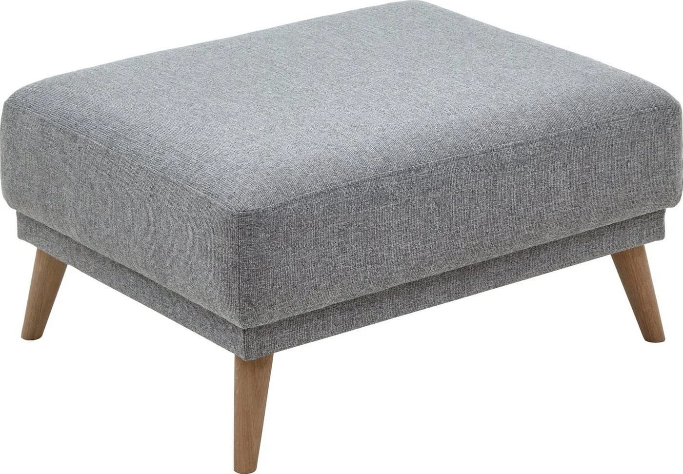 ATLANTIC HOME COLLECTION Hocker Elvis Schwarz-Weiß Strukturstoff Massivholz - Bild 2