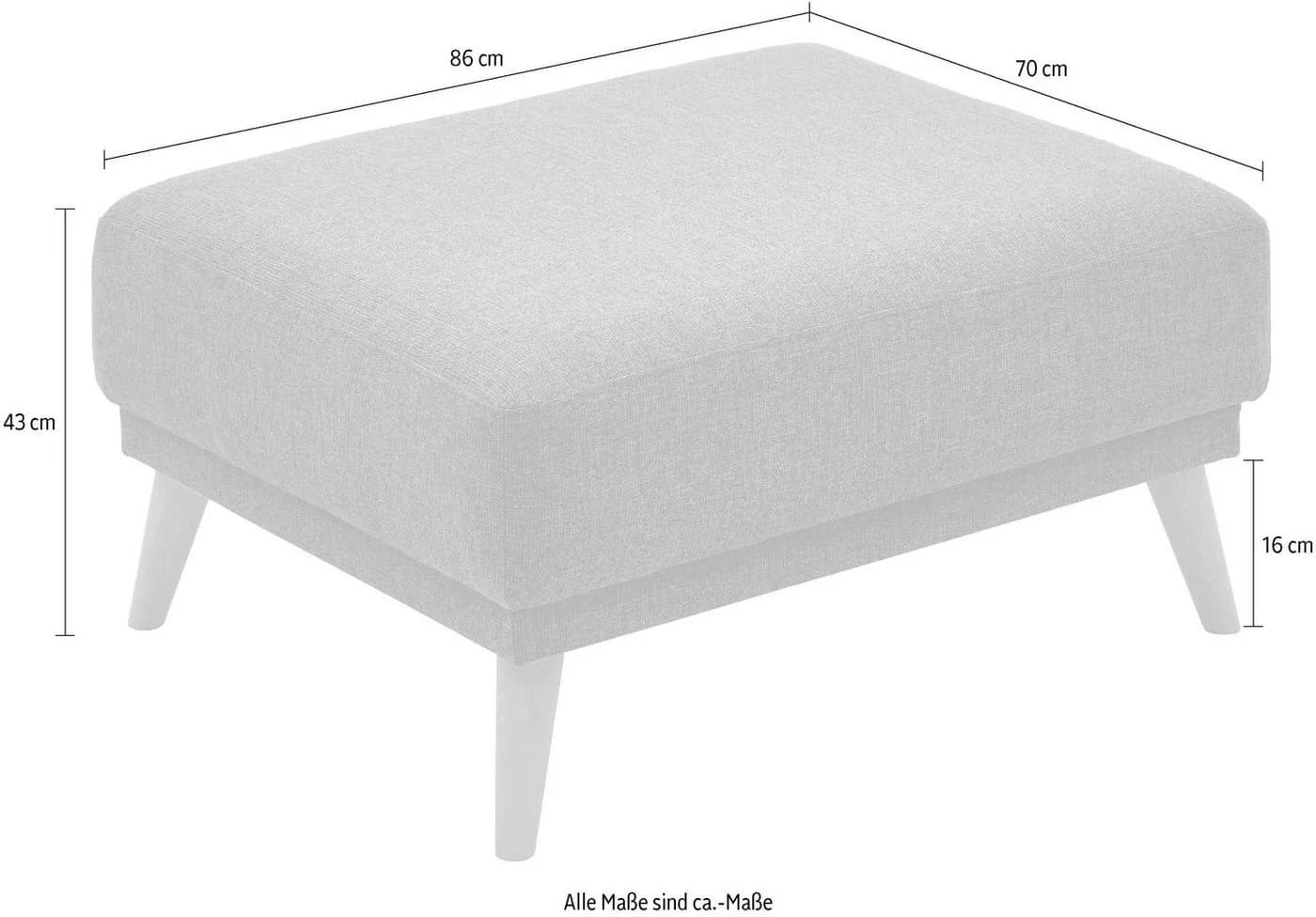 ATLANTIC HOME COLLECTION Hocker Elvis Schwarz-Weiß Strukturstoff Massivholz - Bild 3