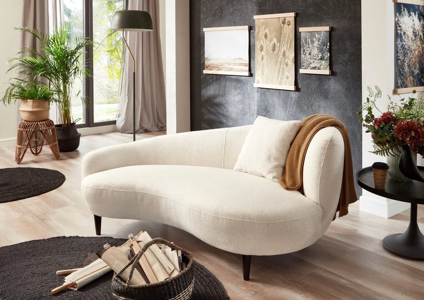ATLANTIC HOME COLLECTION Chaiselongue Olivia Nierenform Creme - Bild 2