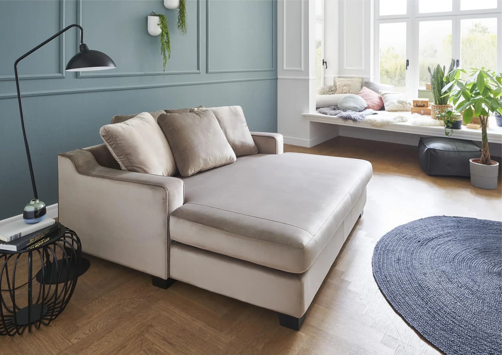 XXL-Sessel Nobel von ATLANTIC HOME COLLECTION in Creme Samtvelours