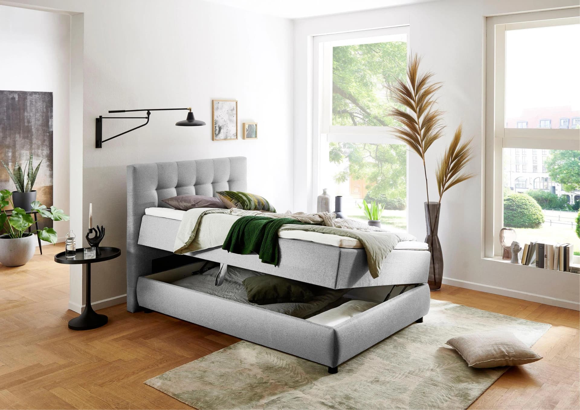 Boxbett LILO Grau mit Bettkasten und Topper ATLANTIC HOME COLLECTION - Bild 5