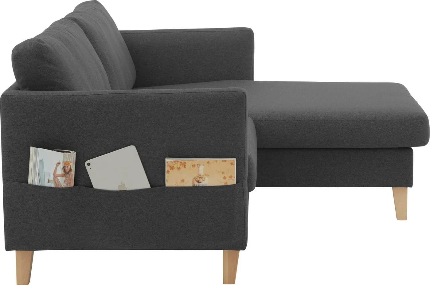 Ecksofa Mailo L-Form Anthrazit ATLANTIC HOME COLLECTION mit Recamiere - Bild 4