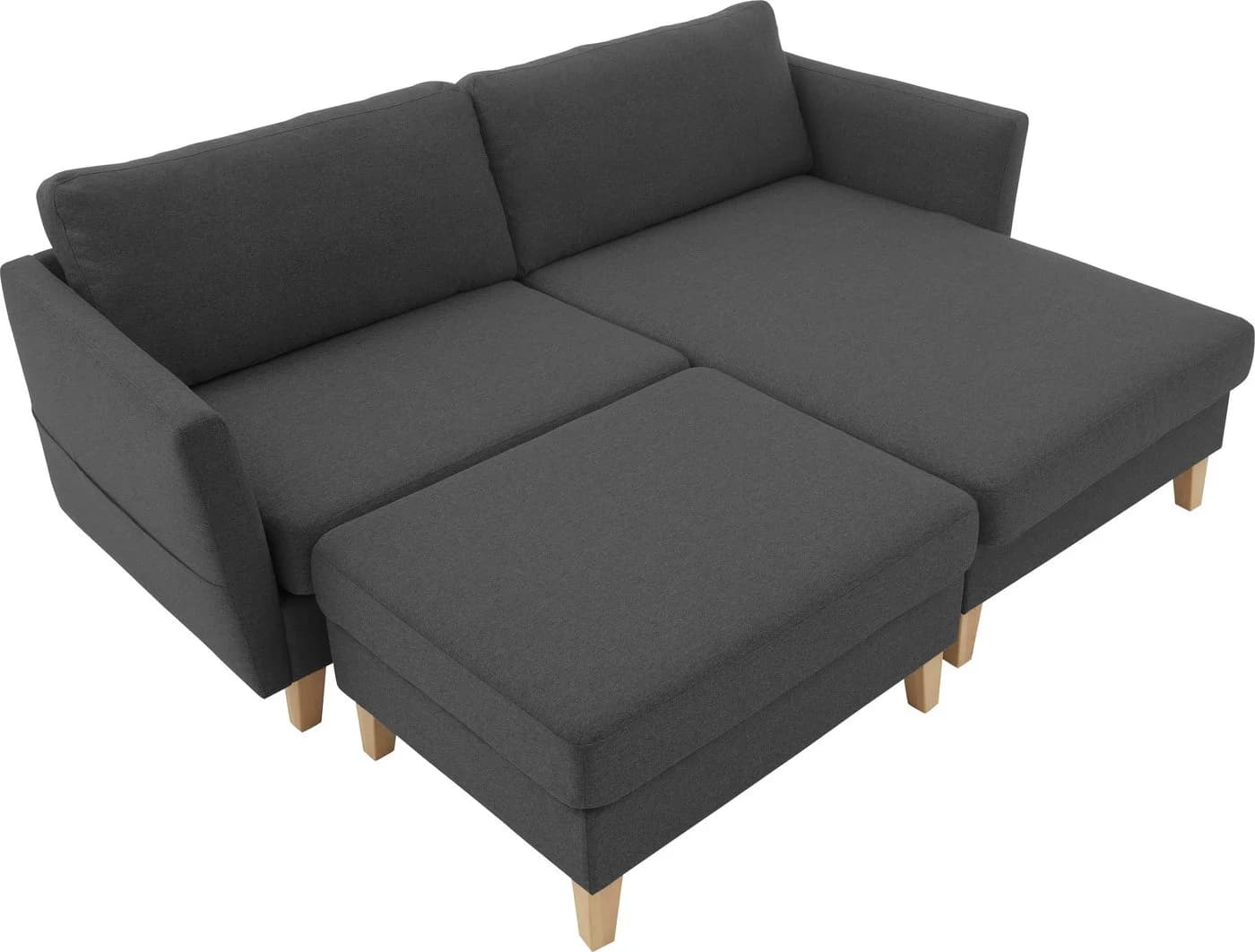 Ecksofa Mailo L-Form Anthrazit ATLANTIC HOME COLLECTION mit Recamiere - Bild 5