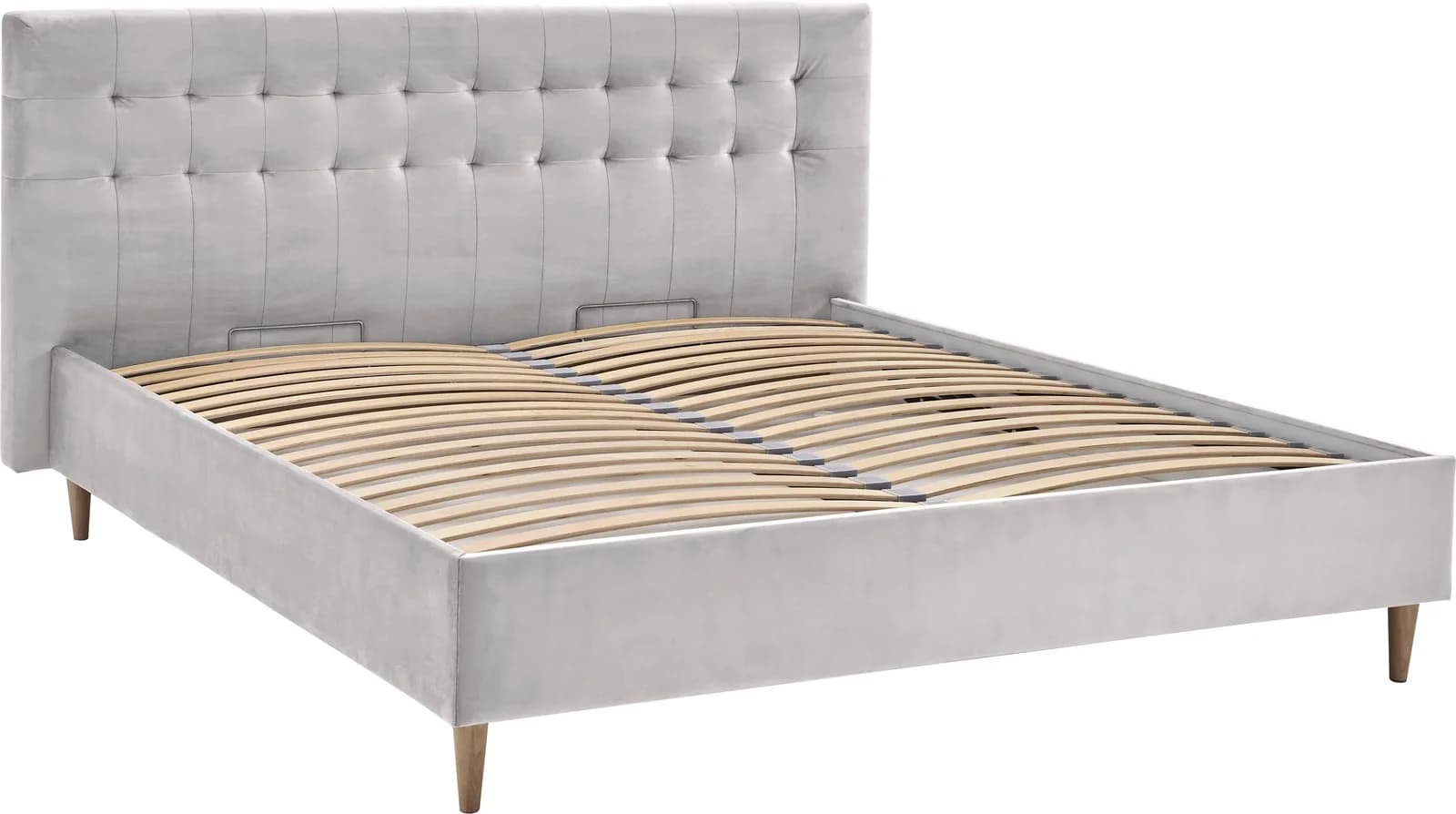 Atlantic Home Collection Polsterbett Veronika hellgrau mit Bettkasten