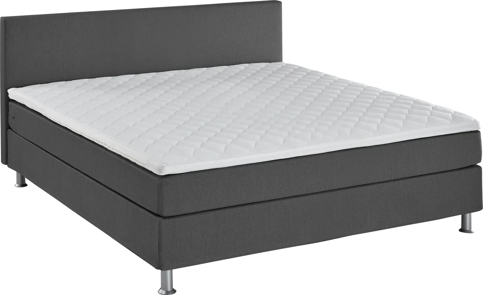 ATLANTIC HOME COLLECTION Boxbett Edison Grau mit Matratze und Topper