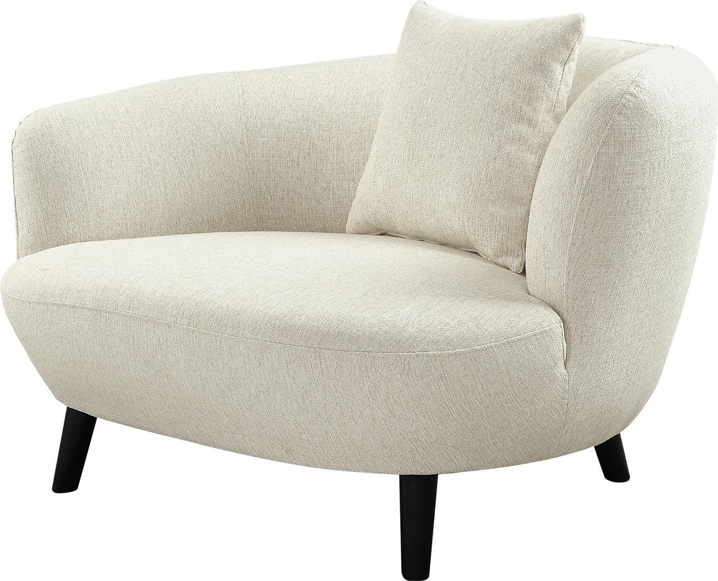 ATLANTIC HOME COLLECTION Loungesessel Olivia Nierenform Beige mit Kissen - Bild 3