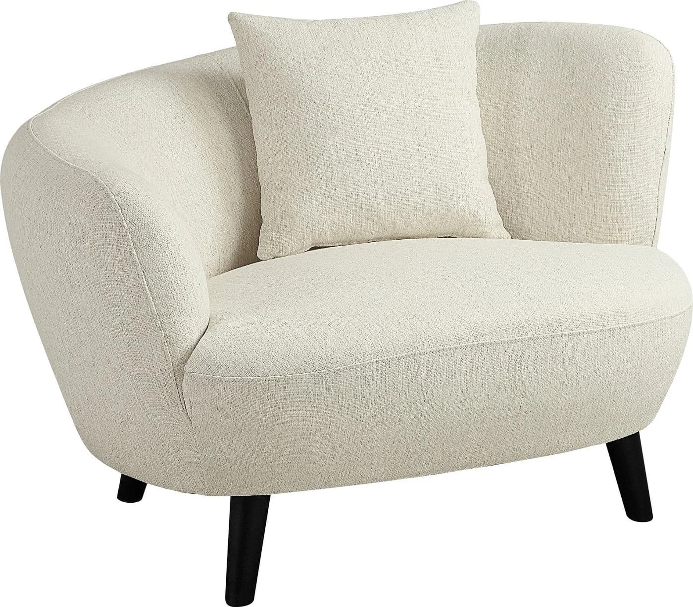 ATLANTIC HOME COLLECTION Loungesessel Olivia Nierenform Beige mit Kissen - Bild 4