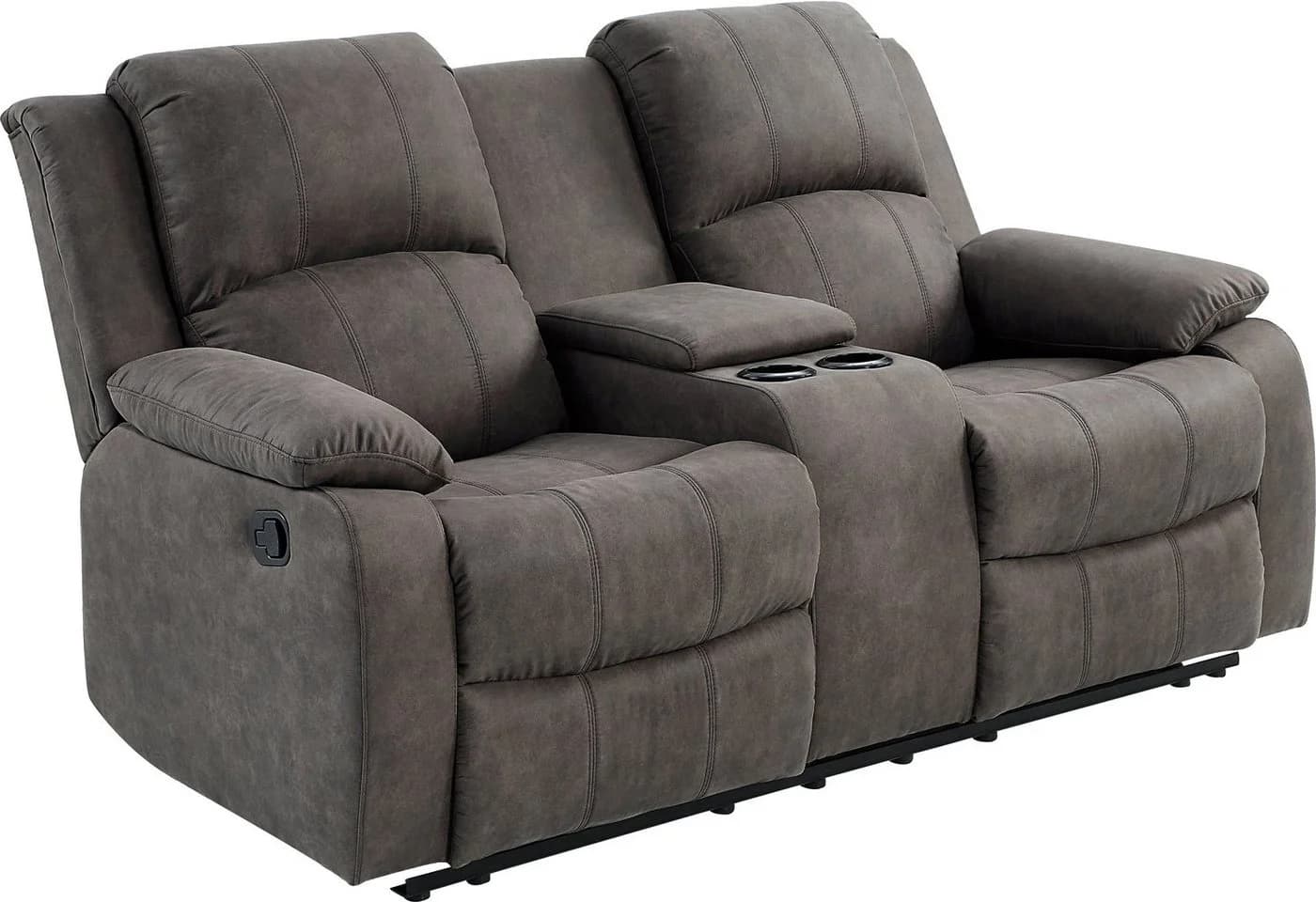 ATLANTIC HOME COLLECTION 2-Sitzer Sofa Cicero Dunkelgrau mit Relaxfunktion - Bild 4