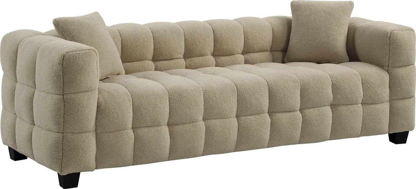 ATLANTIC HOME COLLECTION 3-Sitzer Sofa Stella Teddyoptik creme-braun - Bild 3