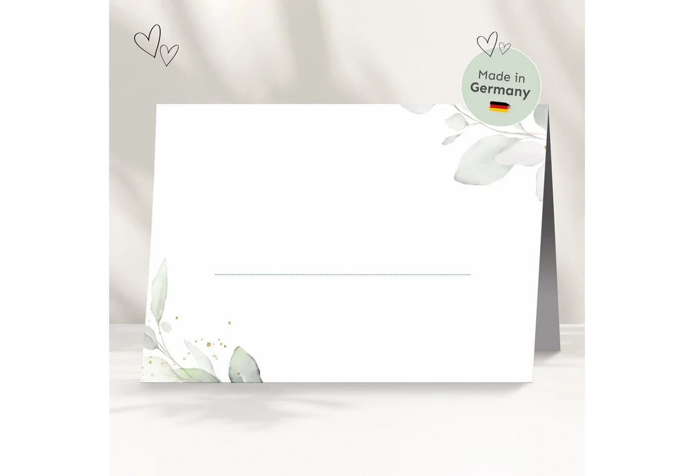 white & ivory Platzkarte Eukalyptus Türkis 50er Set beschreibbar - Bild 2