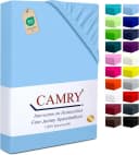 Camry Spannbettlaken CLASSIC Jersey 100% Baumwolle Hellblau Bild 2