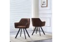 B&D home Esszimmerstuhl CYRUS 2er Set mit Armlehnen Wildleder Optik Braun Bild 2