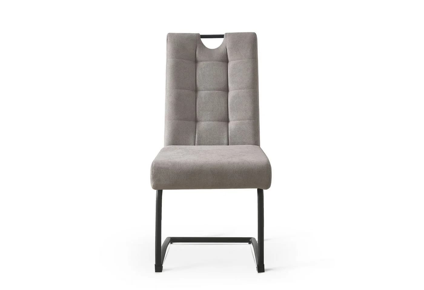 B&D home Freischwinger SOFIA 2er Set Grau Microfaser