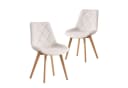 B&D home 4-Fußstuhl TANIA 2er Set Creme Massivholz Buche Bild 2
