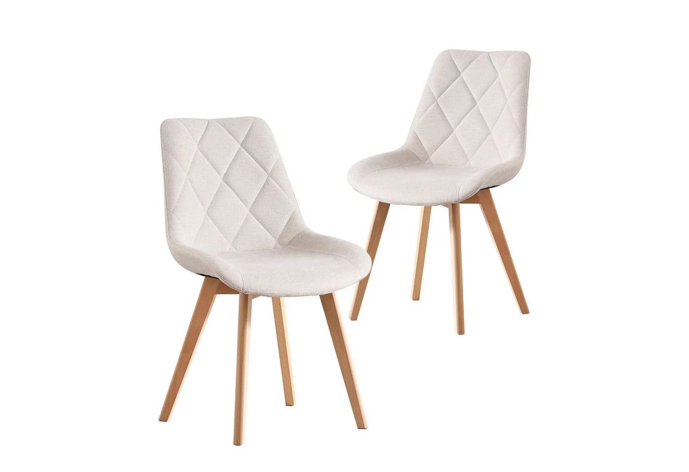 B&D home 4-Fußstuhl TANIA 2er Set Creme Massivholz Buche - Bild 2