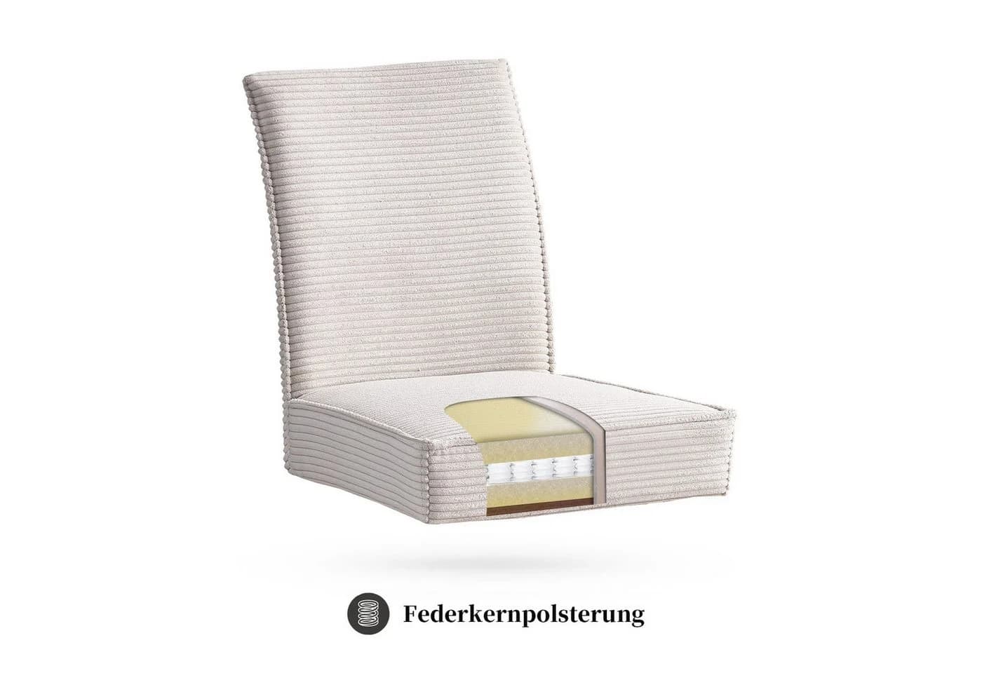 B&D home Polsterstuhl CEDRIC 2er Set Grau Federkernbox Holzbeine - Bild 3
