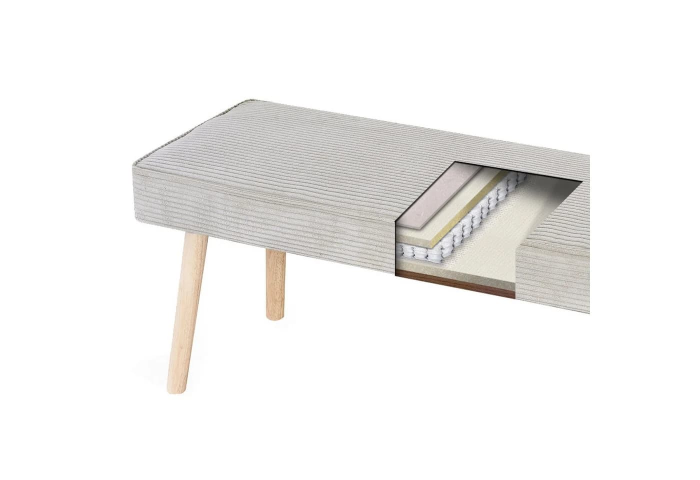 B&D home Essbank PAUL Grau Gepolstert Skandinavisches Design - Bild 5