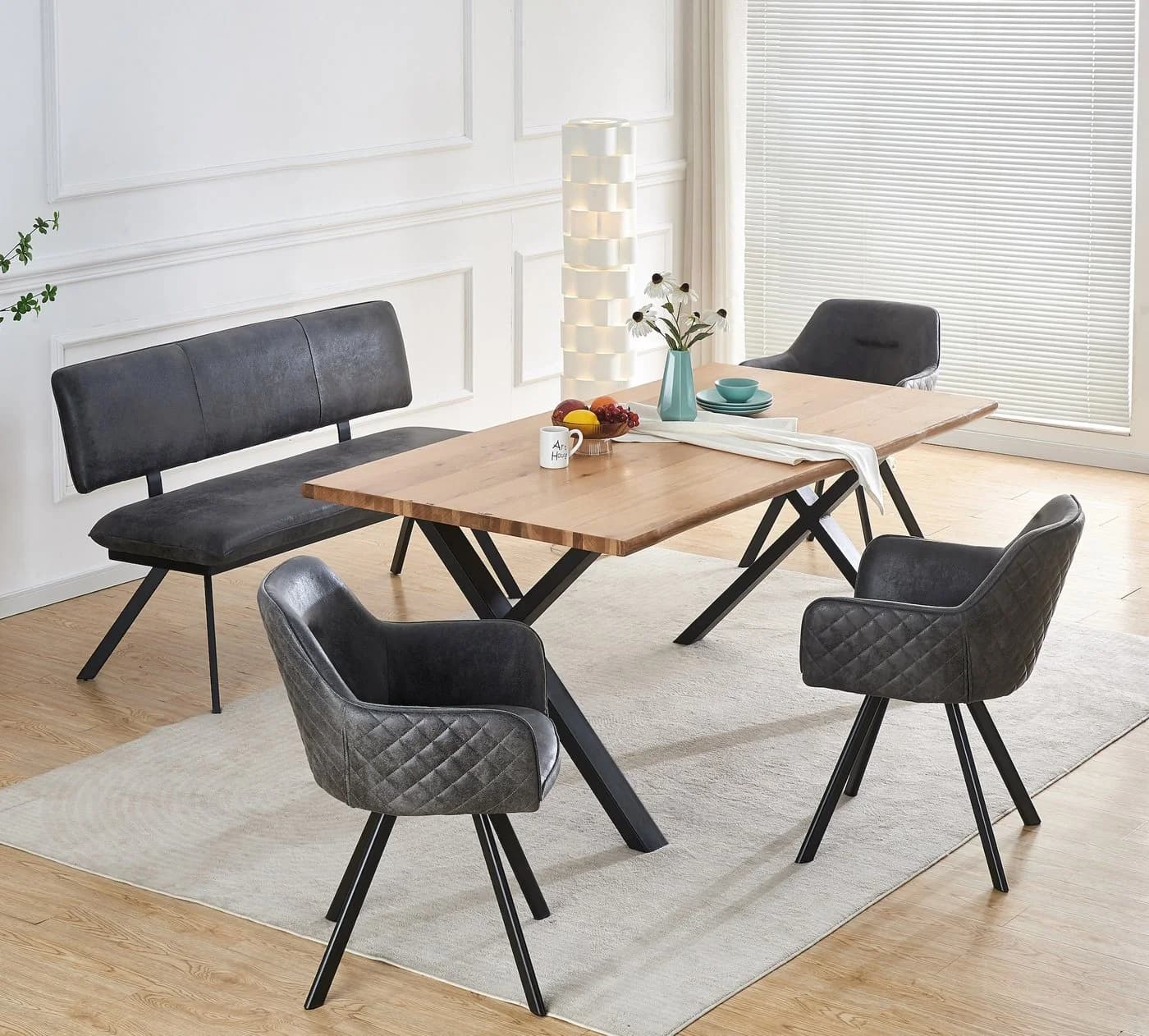 B&D home Essbank JUNA gepolstert Metallgestell Anthrazit - Bild 3