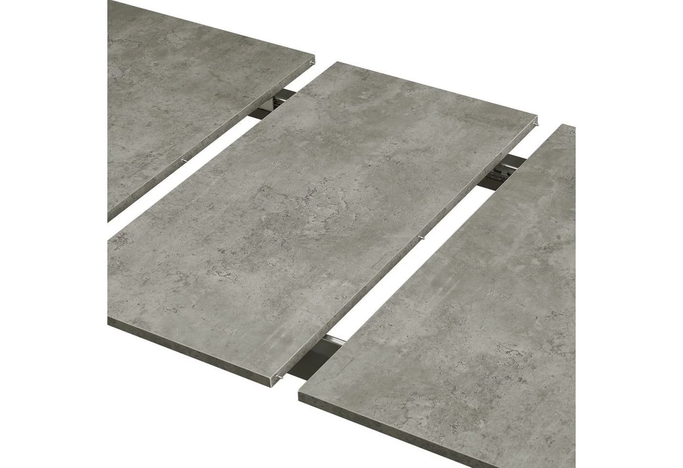 B&D home Esstisch MARA ausziehbar 120-160cm Schwarz Grau Beton-Optik - Bild 5