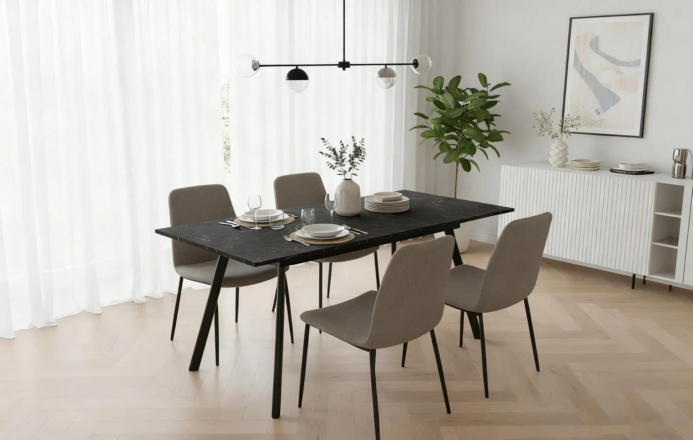 B&D home Esstisch MARA Ausziehbar 120-160cm Metallgestell - Bild 2