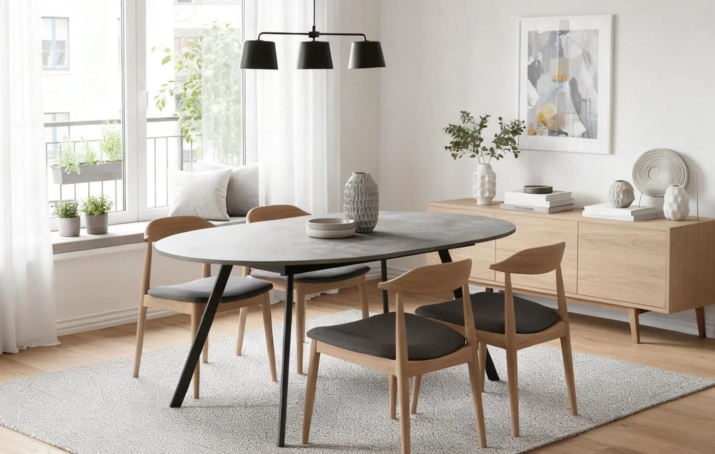 B&D home Esstisch TILL Schwarz/Weiß Ausziehbar - Bild 2