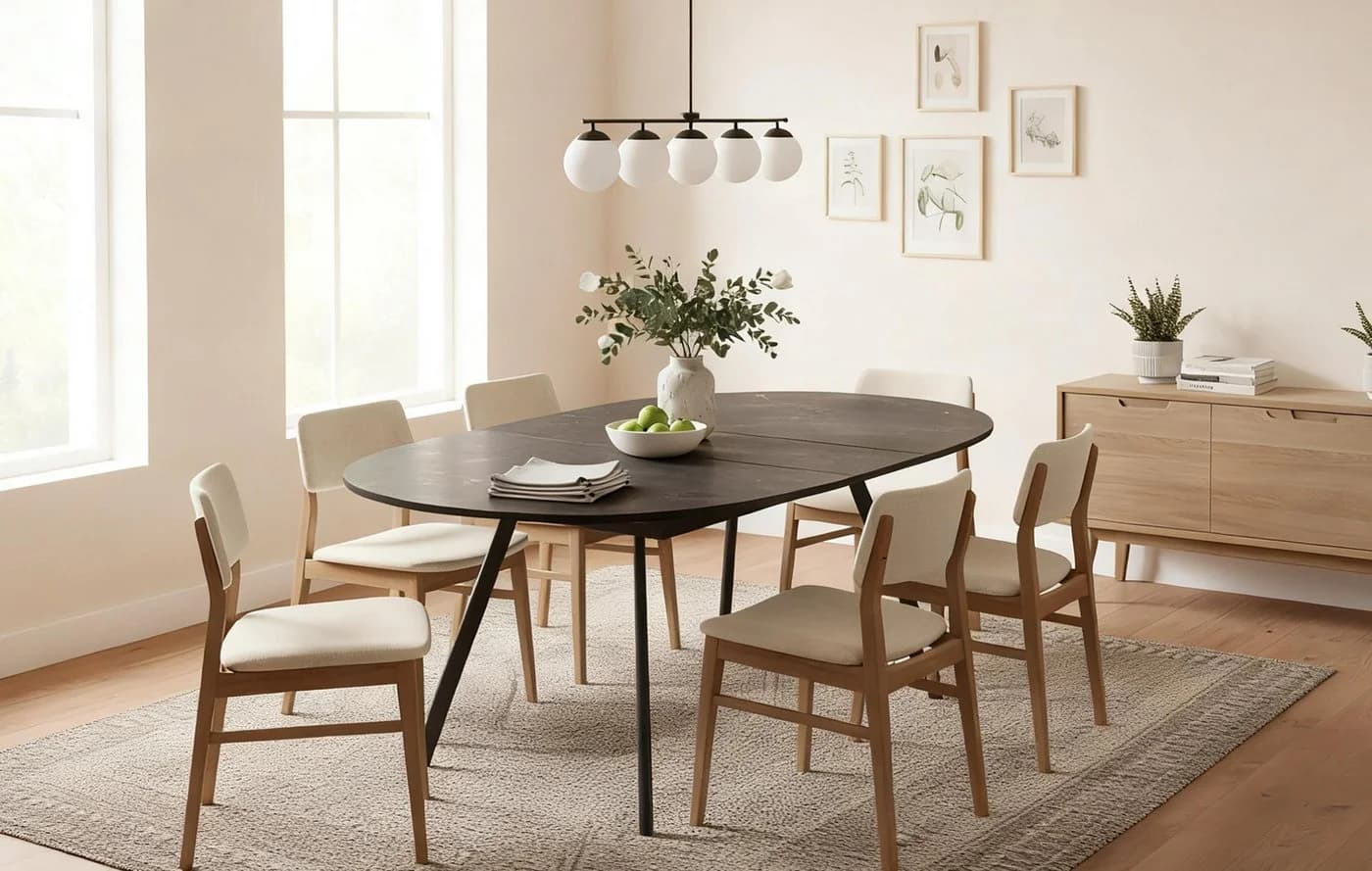 B&D home Esstisch TILL Schwarz/Weiß Ausziehbar - Bild 2