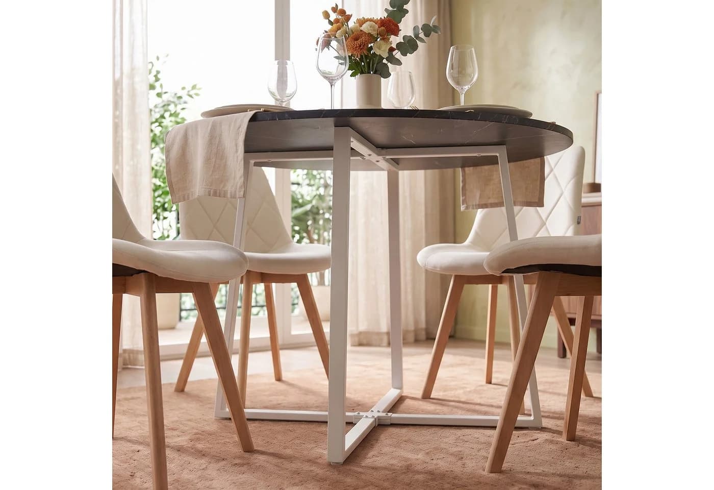 B&D home Esstisch TILL Schwarz/Weiß ausziehbar oder fest - Bild 4