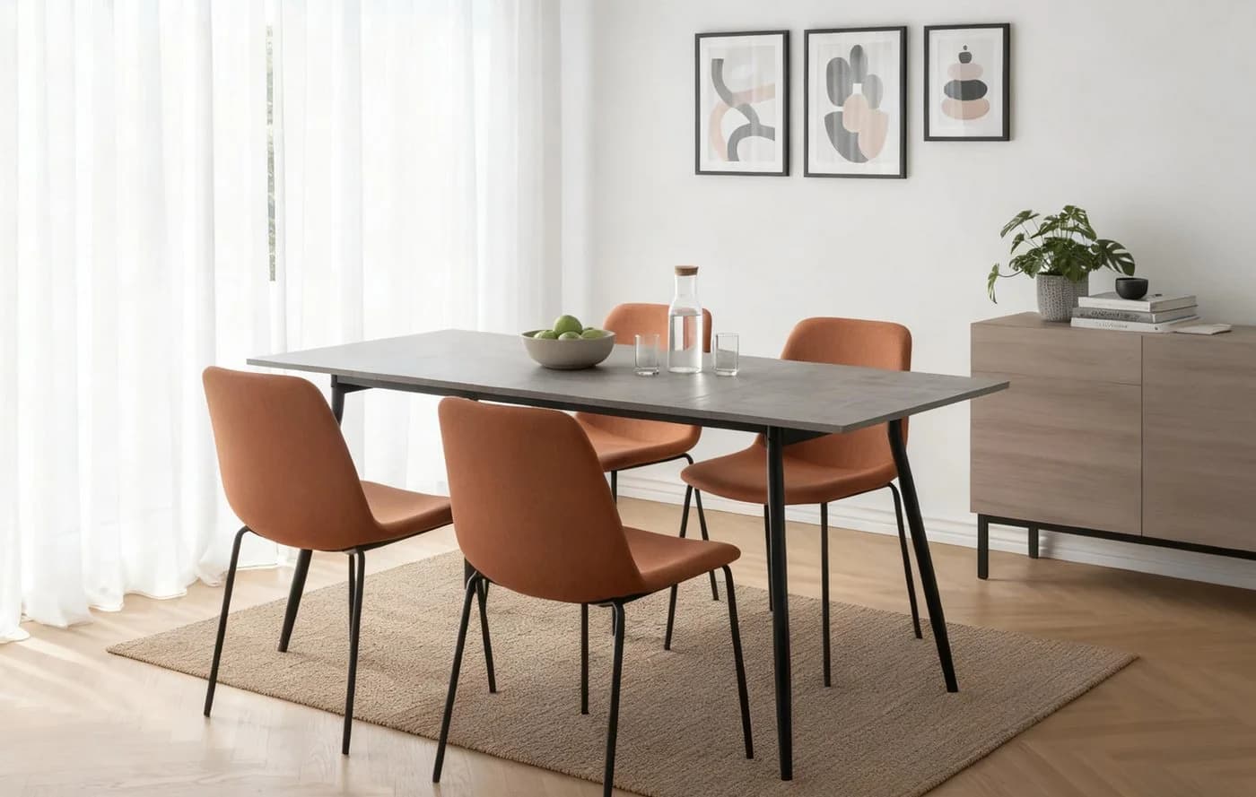 B&D home Esstisch LIO Ausziehbar Schwarz/Weiß Industrial