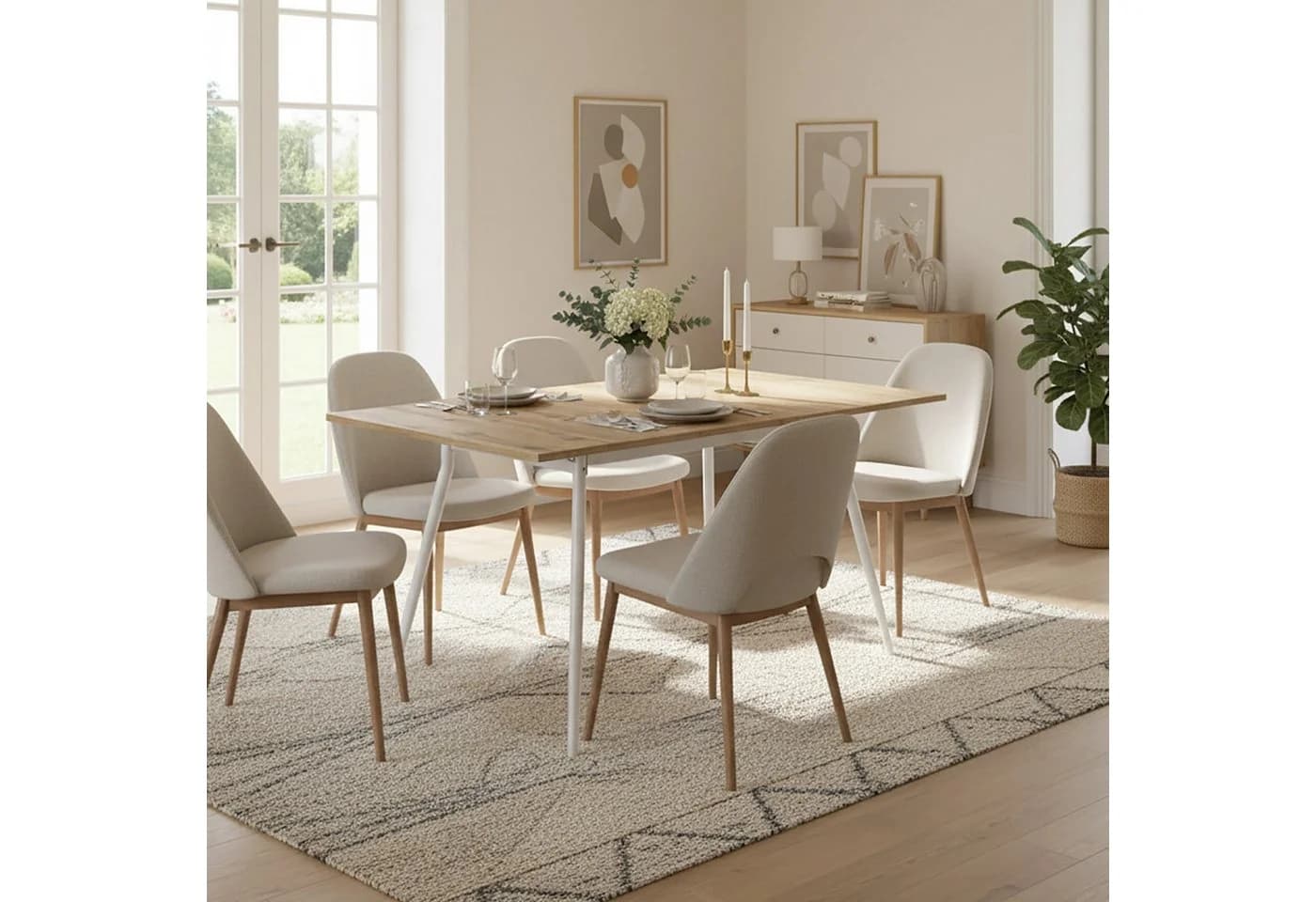 B&D home Esstisch LIO Ausziehbar Schwarz/Weiss - Bild 3