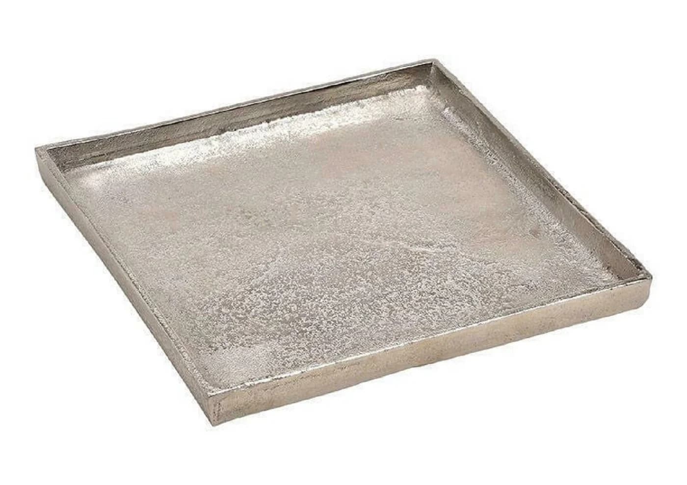 Meinposten Dekotablett Quinn silber Metall massiv