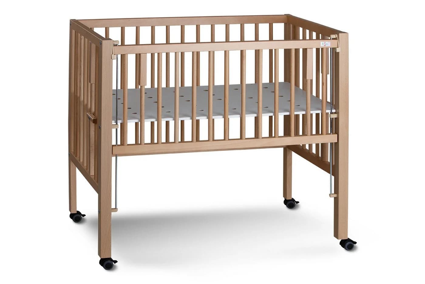 tiSsi® Beistellbett MAXI Buche massiv Beige für Boxspringbetten