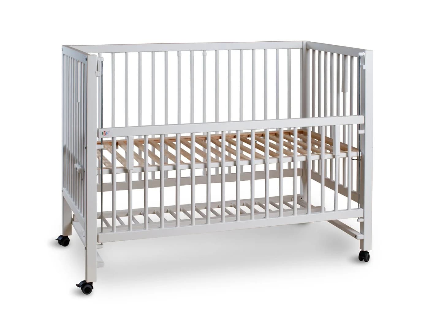 tiSsi® Beistellbett HAJO Buche 120x60 cm mit Schlupfsprossen