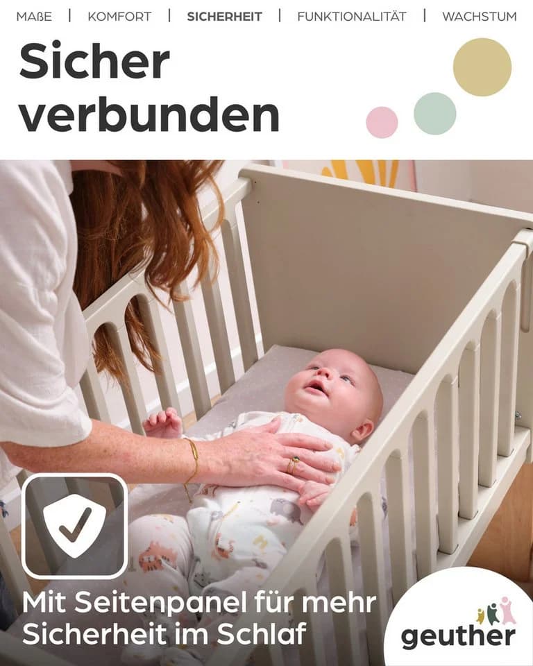 Geuther Beistellbett HATO inkl. Matratze Babybett - Bild 4