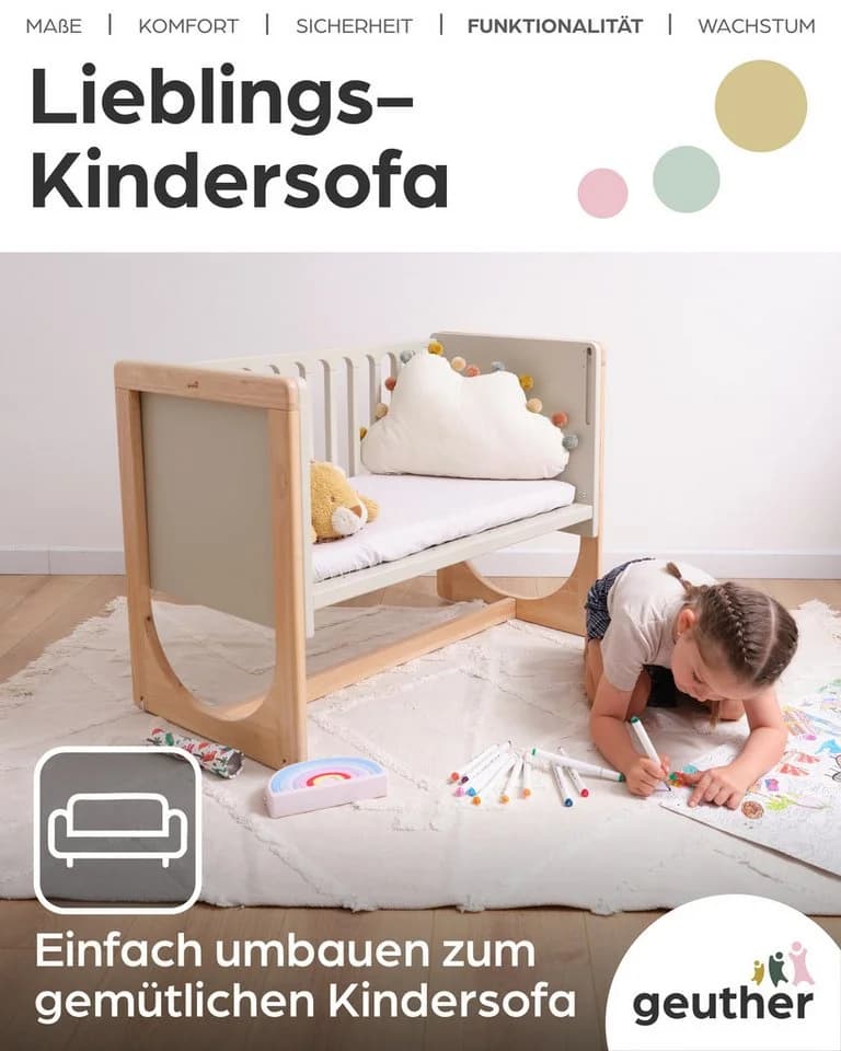 Geuther Beistellbett HATO inkl. Matratze Babybett - Bild 5