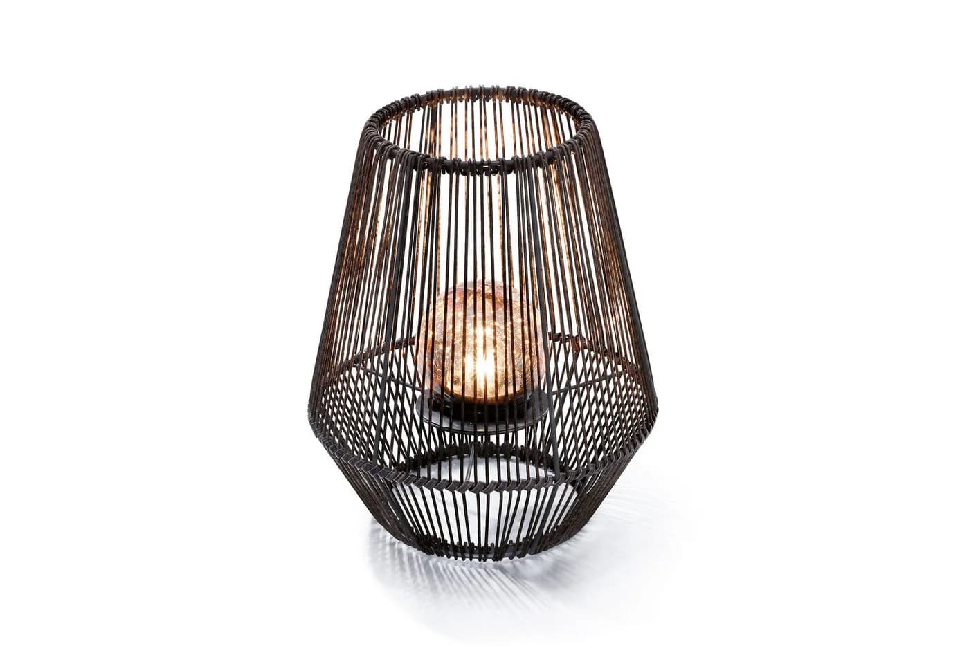 esotec Solar Windlicht Ilona mit Bruchglaskugel und Polyrattan