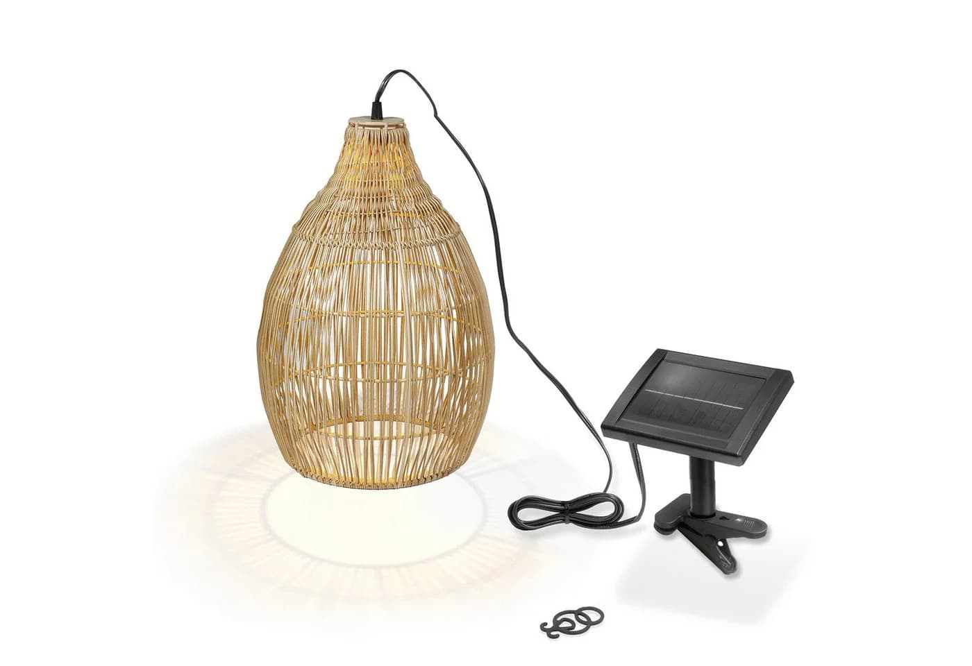 esotec LED Gartenleuchte Kairo Solarleuchte Boho Stil Polyrattan warmweiß